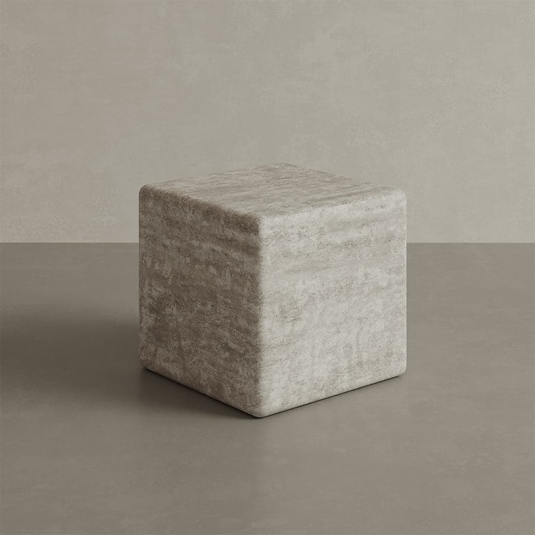 Alba Travertine Accent Table - White - 28/39/54cm