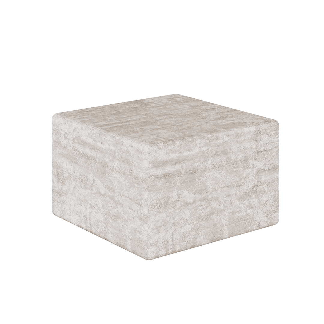 Alba Travertine Accent Table - White - 28/39/54cm