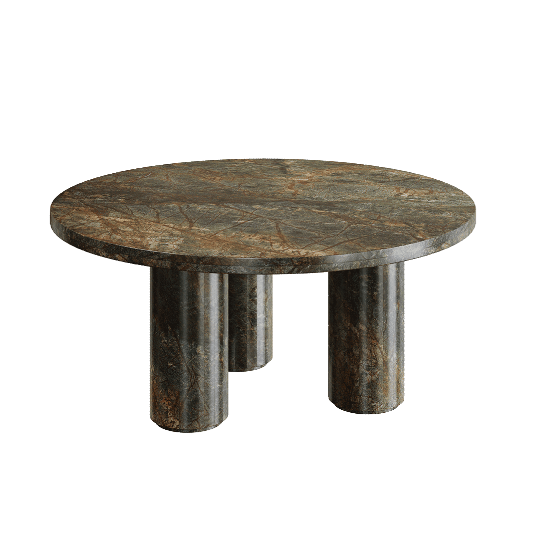 Verdelle Round Marble Coffee Table - Forest Green - 90cm